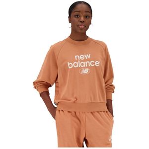 New Balance Essentials Reimagined Brushed Back Fleece Crewneck Sweatshirt Oranje L Vrouw