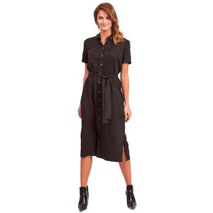Object Tilda Isabella Short Sleeve Dress Zwart 34 Vrouw
