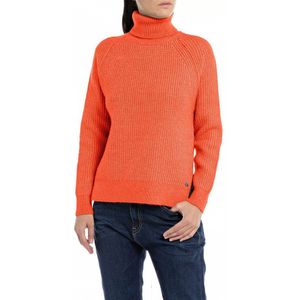 Replay Dk3553.000.g23274 High Neck Sweater Oranje L Vrouw
