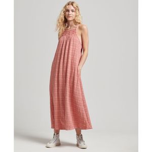 Superdry Vintage Long Halter Cami Dress Roze L Vrouw
