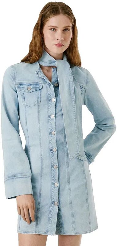 Pepe Jeansvoor vrouwen. PL9537688 Ella jurk blauw (L), Casual, Katoen, Lange mouwen