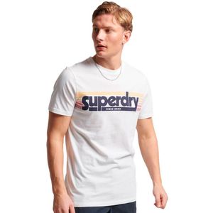 Superdry Terrain Striped Logo Short Sleeve T-shirt Wit 2XL Man