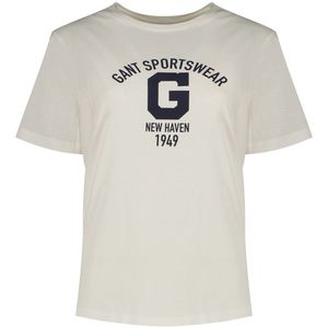 Gant Reg Logo Short Sleeve T-shirt Wit M Vrouw