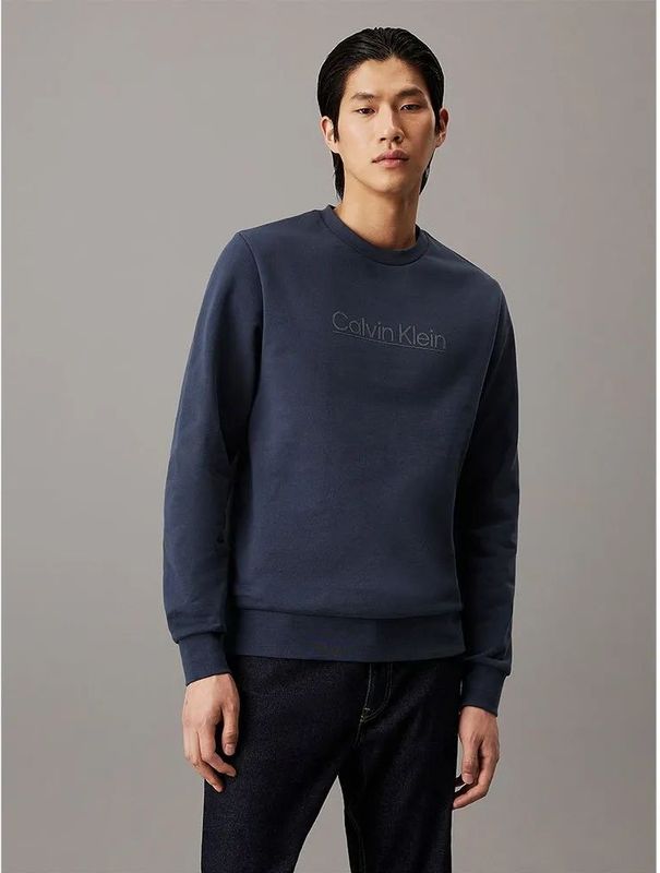 CALVIN KLEIN - Raised Line Logo - Sweatshirt - Zwart - Katoen