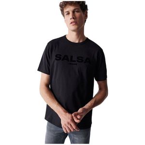 Salsa Jeans Basic Branding Short Sleeve T-shirt Zwart S Man