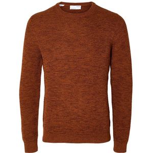 Selected Vince Bubble Crew Neck Sweater Oranje L Man