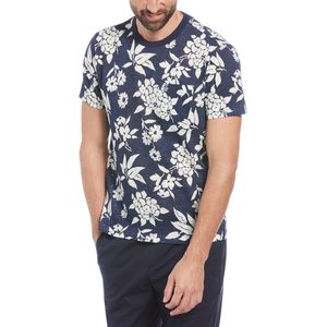 Original Penguin Linen Cotton Slub Aop Floral T-shirt Met Korte Mouwen