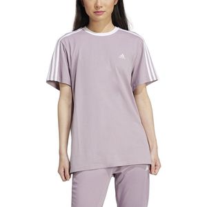Adidas Essentials Boyfriend 3 Stripes Short Sleeve T-shirt Paars S Vrouw