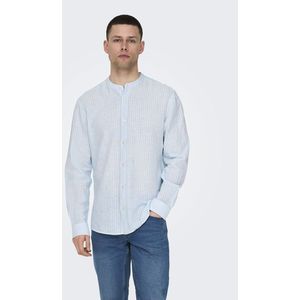 Only & Sons Caiden Mao Long Sleeve Shirt Blauw L Man