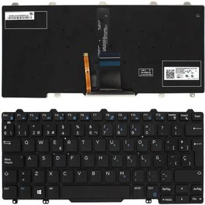 Generico Backlightll Latitude E7250 Spanish Vervangend Laptoptoetsenbord