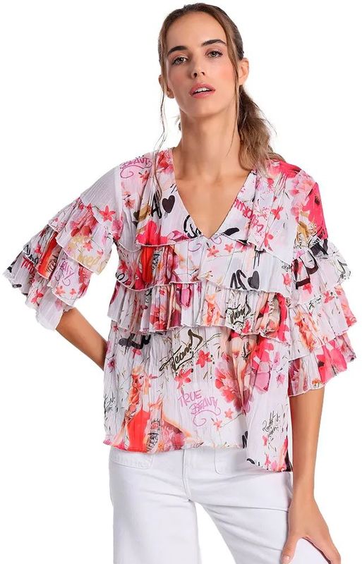 Lois - 431242273 - Bedrukte Blouse - Veelkleurig - 3/4 Mouw