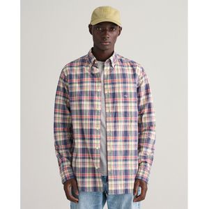 Gant Linen Check Overhemd Met Lange Mouwen