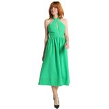 Victorio & Lucchino - Midi-jurk - Groen - Gekruiste Halslijn - Katoen - Mouwloos