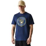 New Era - T-shirt - Donkerblauw - Milwaukee Brewers Nos MLB Regular