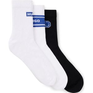 HUGO - QS BLUE DESIGN - Sportsokken - Unisex - Set van 3 Paar