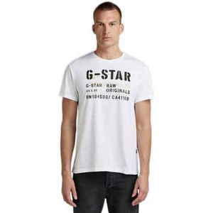 G-star Stencil Originals Short Sleeve T-shirt Wit S Man