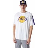 New Era Nba Colour Block Os Los Angeles Lakers Short Sleeve T-shirt Wit XL Man