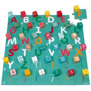 Janod Kubix Set Of 40 Cubes+letters And Numbers Refurbished Veelkleurig 2-99 Years