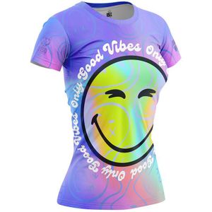 Otso Smileyworld Vibes Short Sleeve T-shirt Paars M Vrouw