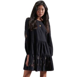 Superdry Anisa Embroidered Short Dress Zwart M Vrouw