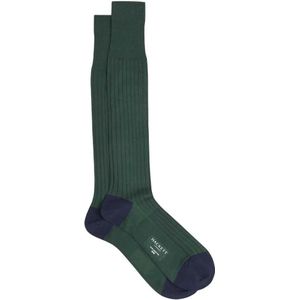 HACKETT - Lange Sokken - Marineblauw - Katoen - Geribbeld Ontwerp