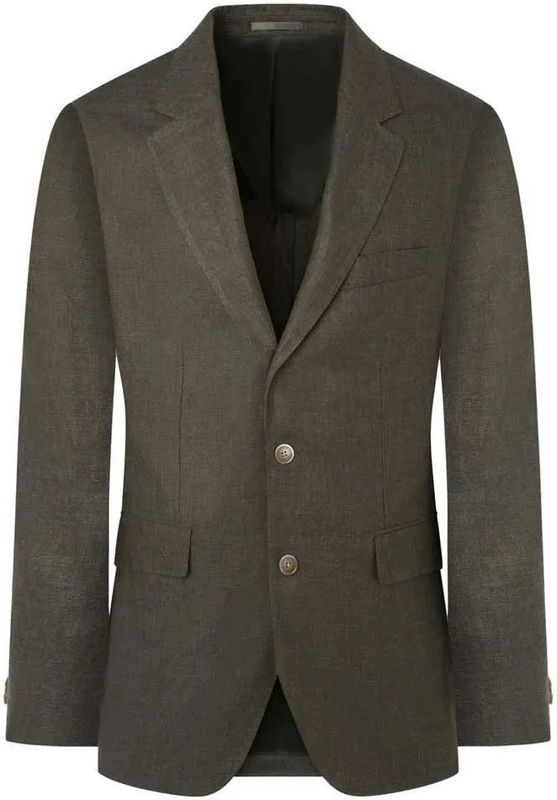 Hackett Londonvoor mannen. HM443317 Marine Linnen Delave blazer (38/32), Casual, Vlas, Klassiek, Marineblauw
