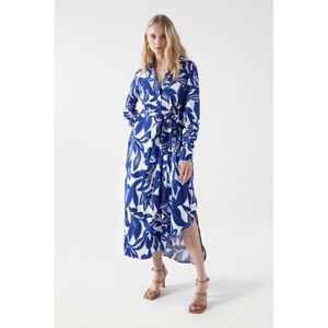 Salsa Jeans Floral Print Midi Midi-jurk Met Lange Mouwen