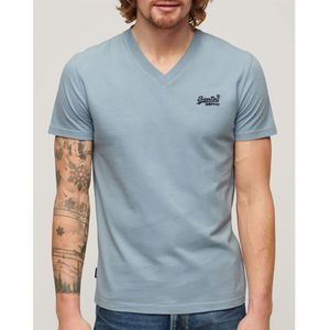 Superdry Vintage Logo Embroidered Vee Short Sleeve T-shirt Blauw XL Man