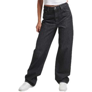 Superdry Vintage Wide Jeans Zwart 32 / 30 Vrouw