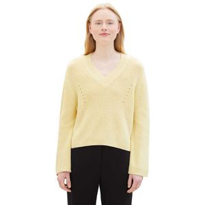 Tom Tailor Structured V Neck Sweater Geel XS Vrouw