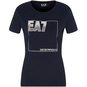 Ea7 Emporio Armani Train Logo Series Squared Logo Crossover T-shirt Met Korte Mouwen