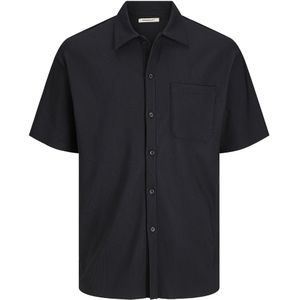 Jack & Jones Mykonos Plisse Short Sleeve Shirt Zwart S Man