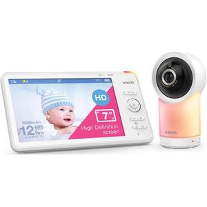 Saro - 7' HD Verstelbare Babyfoon - Wit - Wifi - EU-stekker