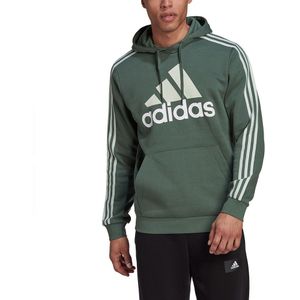 Adidas Essentials 3 Stripes Logo Hoodie Groen S / Regular Man