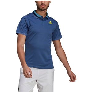 Adidas Tennis Freelift Primeblue Heat Ready Short Sleeve Polo Blauw S Man