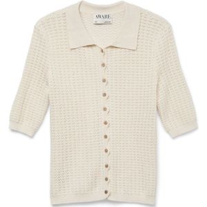 Awpanama - Gebreid Vest - Blauw - Katoen - Regular Fit