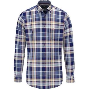 FYNCH-HATTON - Overhemd - Aqua - Geruit - Lange Mouw