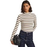 Pepe Jeans - PL505678 Cher - T-shirt - Wit - Lange Mouwen - Casual - Katoen