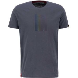 Alpha Industries Rainbow Reflective Label Short Sleeve T-shirt Grijs 2XL Man