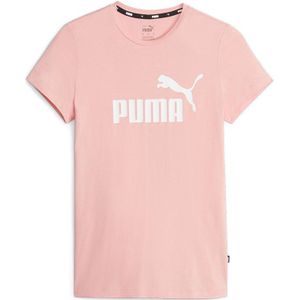 Puma Ess Logo Short Sleeve T-shirt Roze M Vrouw
