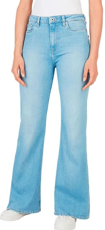 Jeans - Slim Fit - Hoge Taille - Gebleekt Stretchdenim - 90% Katoen