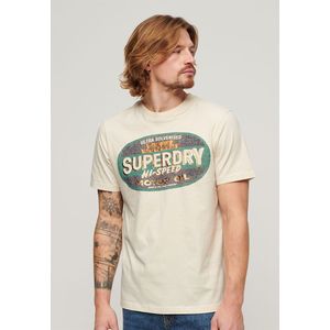 Superdry Gasoline Workwear Short Sleeve T-shirt Beige M Man