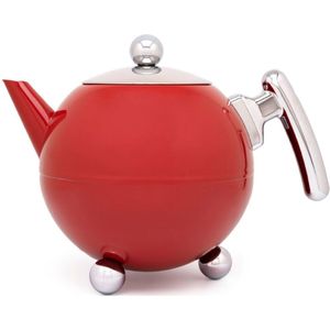 Bredemeijer - Theepot Bella Ronde 1,2L Carmine Red- Dubbelwandig