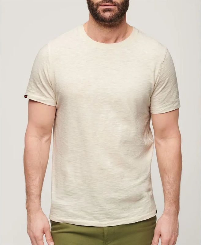 Superdry Slub T-shirt Met Korte Mouwen Beige Man