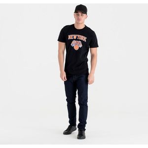 New Era Nba Regular New York Knicks Short Sleeve T-shirt Zwart 2XL Man