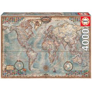 Educa Borras 4000 Pieces The World Political Map Puzzle Veelkleurig 9-12 Years