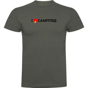 Kruskis I Love Campfire Short Sleeve T-shirt Groen 2XL Man