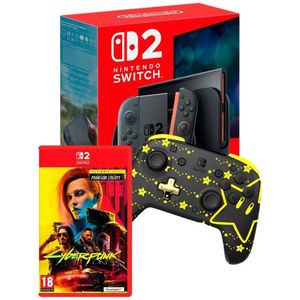 Nintendo Cyberpunk 2077 : Ultimate Edition + Draadloze Rematch-controller Lichtgevende Mario-sterren + Switch 2