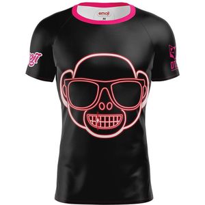 Otso Emoji Monkey Neon Short Sleeve T-shirt Zwart XL Man
