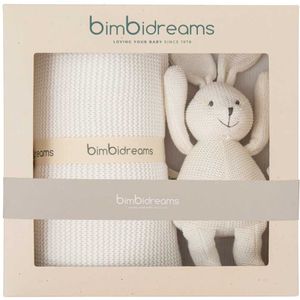 Bimbidreams Cr2 Gift Box Nº2 Tricot Blanket+tricot Teddy Bear Beige